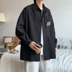春夏季新款衬衫潮流慵懒男方领宽松型衬衫C2007P40图片