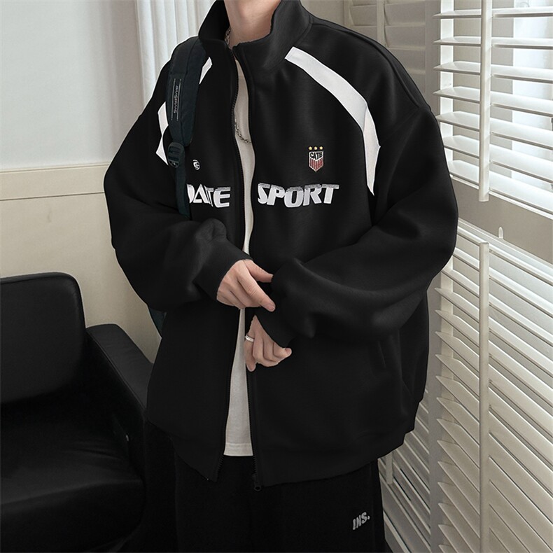 现货新款刺绣立领夹克外套男潮牌时尚休闲上衣A351-AW2518-P110图片