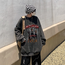 22新款秋复古美式水洗做旧宽松连帽男女中性卫衣301B-JB7890-P58，男装卫衣，星座301B