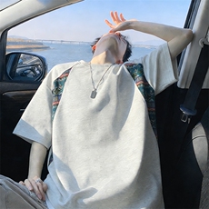 2026美式重磅冰感民族风贴布短袖T桖春夏DX2620特P28控59，男装T恤，电商B208