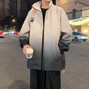 港风双面穿渐变上衣夹克宽松落肩立领冲锋衣外套 JK906 P75图片