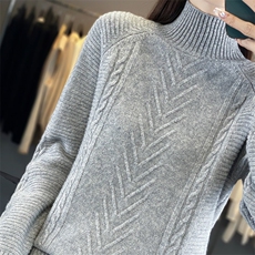 时尚百搭女士高领羊毛衫简约大方保暖舒适，女装羊毛衫，开创羊绒