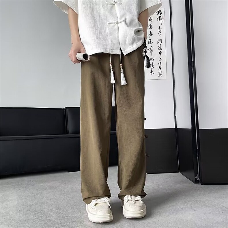 男新款青少年时尚弹力皱布冰丝长裤休闲裤KK86P35,男装休闲裤,星座1116-2