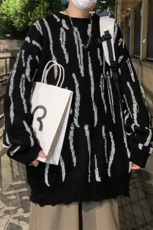 M182/P65新款个性设计感毛衣男百搭潮流打底衫男士圆领针织衫外套，男装T恤，电商基地A050
