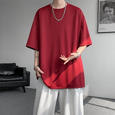 8XL-M高品质重磅棉光版纯色短袖T恤百搭款半截袖五分袖DX332特P23，男装T恤，电商D206-1