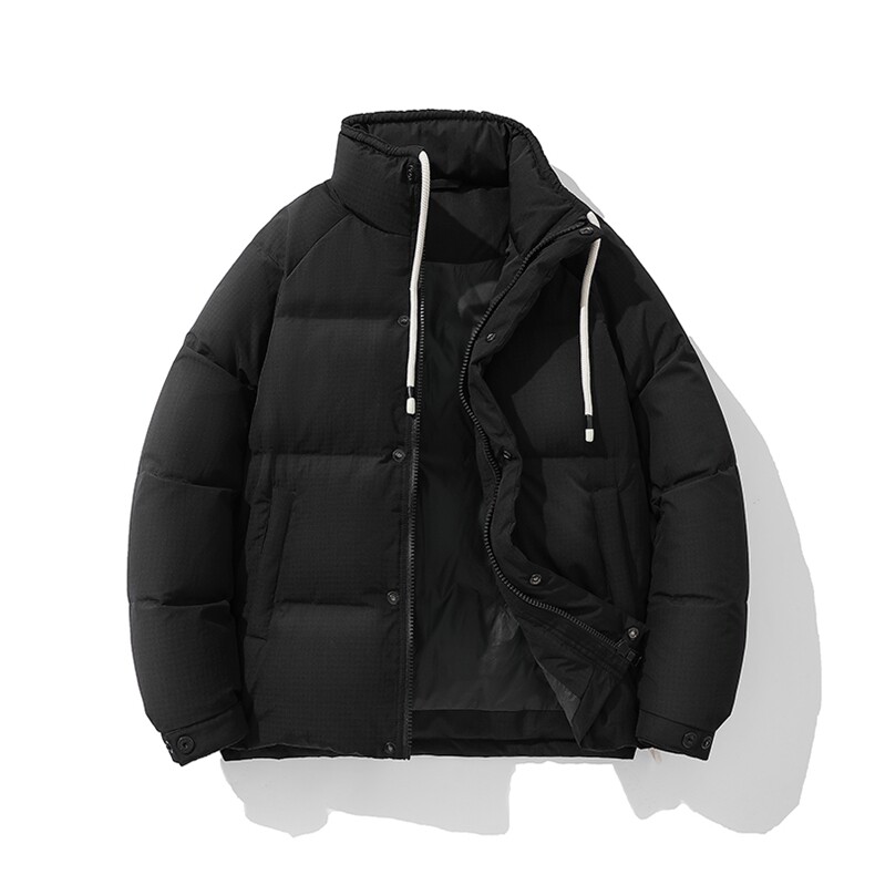 新标90%白鸭绒简约立领抽绳外套纯色加厚羽绒服ESY0205-P210,男装羽绒服,电商B306