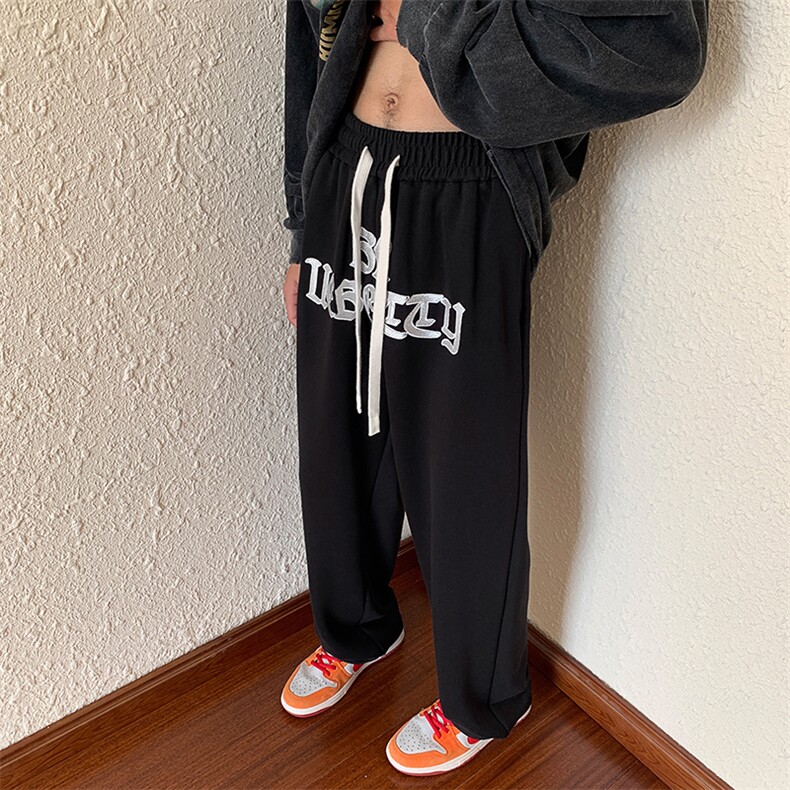 港风抖音品质万针刺绣休闲裤卫裤长裤A014-DY2182-P65控88,男装休闲裤,电商A014