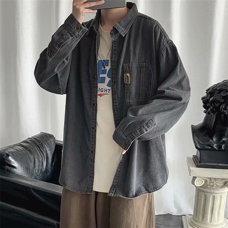 牛仔夹克港风青年新款帅气时尚韩版潮牌休闲外套X317310B-1-P65,男装夹克,星座310B-1