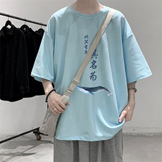 HT73261-P22华夫格t恤男短袖男大码五分袖大皂风，男装T恤，电商A040