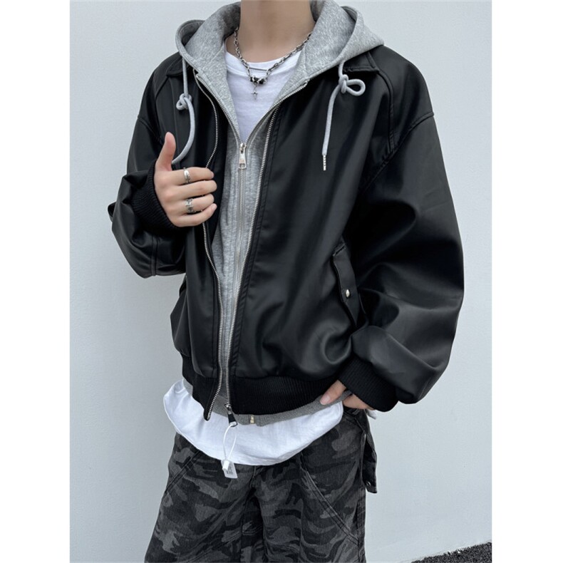 XZ1005-1-TTH00103-批128-假两件连帽外套夹克,男装夹克,星座1005-1