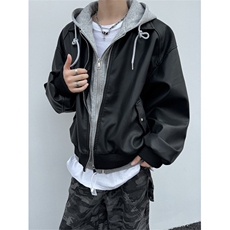 XZ1005-1-TTH00103-批128-假两件连帽外套夹克，男装夹克，星座1005-1