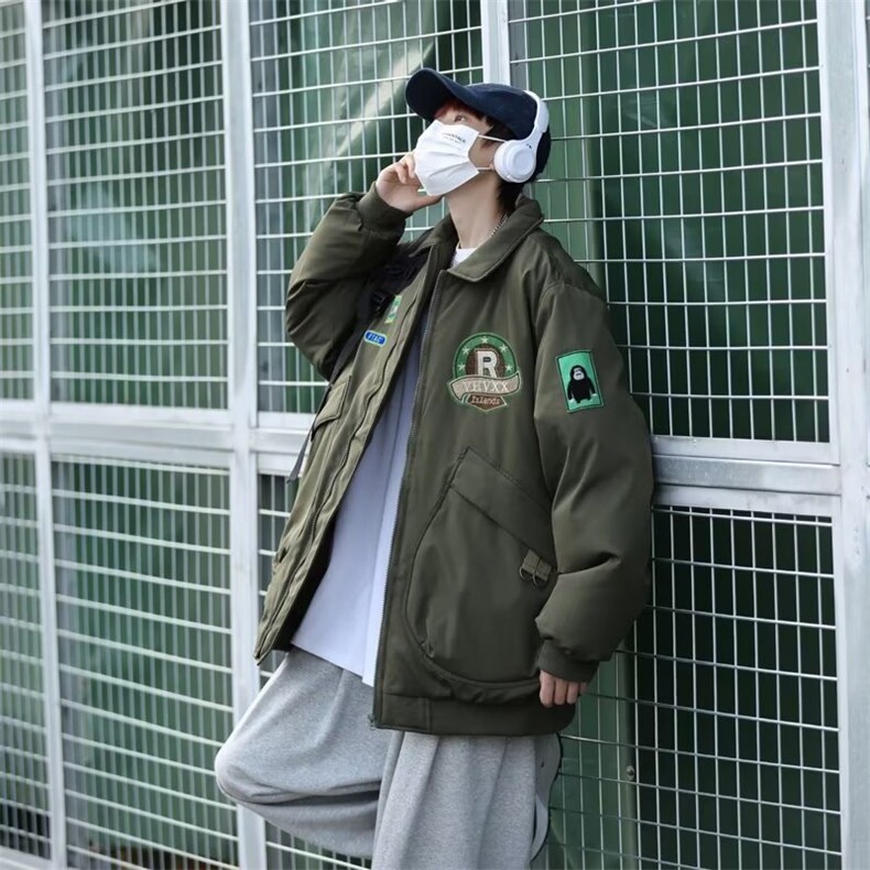 2022潮牌秋冬季新款棒球棉服男宽松夹克翻领棉衣外套W4170-P82,男装棉衣,星座412-3