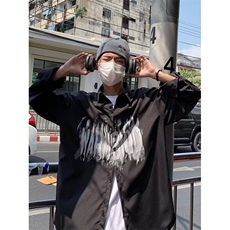长袖潮流网红卡其青少年衬衣宽松潮男痞帅衬衫男日系C804-P35，男装衬衫，星座1109-3