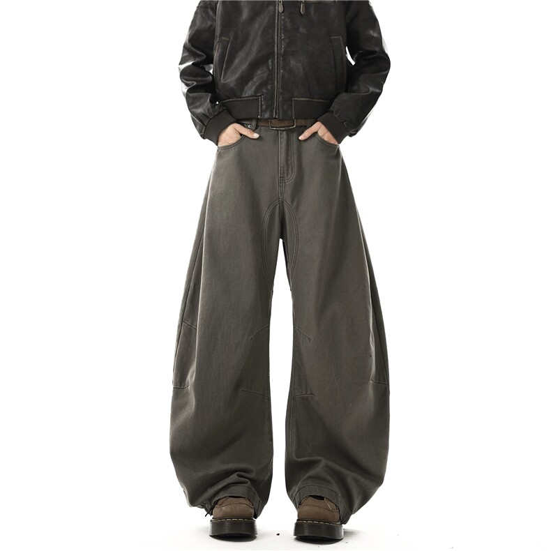 XZ612-K555-P65控89春款美式复古弯刀工装裤宽松阔腿牛仔裤，男装休闲裤，星座612