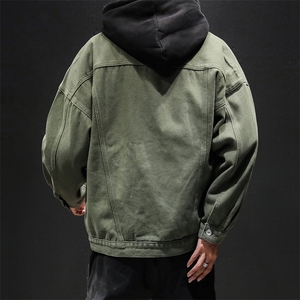 2019冬季新款日系大码男加绒加厚宽松牛仔外套棉衣J1211-P85图片