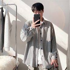 衬衫男春季新款港风宽松大码雪尼尔长袖衬衣CS7008-P39，男装衬衫，星座214-3