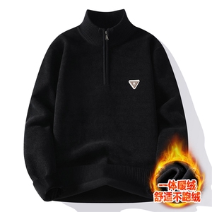 毛衣男士秋冬半高领拉链潮流针织毛衣打底套头线衣M846-P55图片