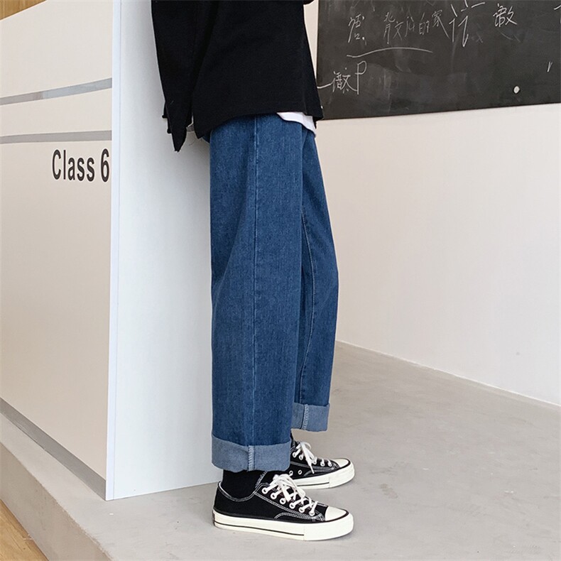 910A-Z889-P35控55秋装新款纯色牛仔裤情侣大码休闲百搭长裤,男装牛仔裤,星座910A