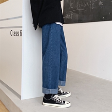 910A-Z889-P35控55秋装新款纯色牛仔裤情侣大码休闲百搭长裤，男装牛仔裤，星座910A