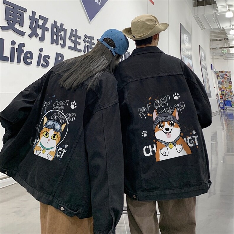 春季港风大码不一样情侣学生印花牛仔外套男JK560-P6588，男装夹克，星座912-1（原星座914-5）