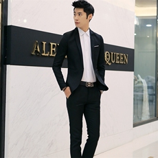 2021时尚商务休闲韩版男装西服套装102A-6-tz，男装西服套装，星座112C