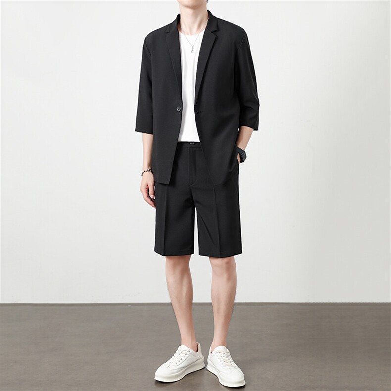 TW050-P95夏季时尚男士短袖西服短裤两件套装纯色礼服,男装西服,星座507A（原星座306B-2）