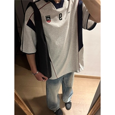 美式痞帅短袖t恤赛车服男夏季潮牌宽松翻领半袖polo衫CA160-P40，男装T恤，星座208-5
