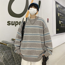 条纹圆领毛衣男款秋冬季男士毛线衣内搭保暖港风打底针织衫M720，男装针织衫/毛衣，星座1116A-1（原606A）