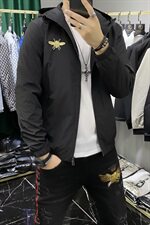 7205秋季新款男士蜜蜂刺绣连帽夹克衫P165，男装夹克，钱塘2010-1