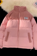 冬季青少年灯芯绒立领拼接外套休闲百搭面包服棉服5302-P78，男装棉衣，电商B306