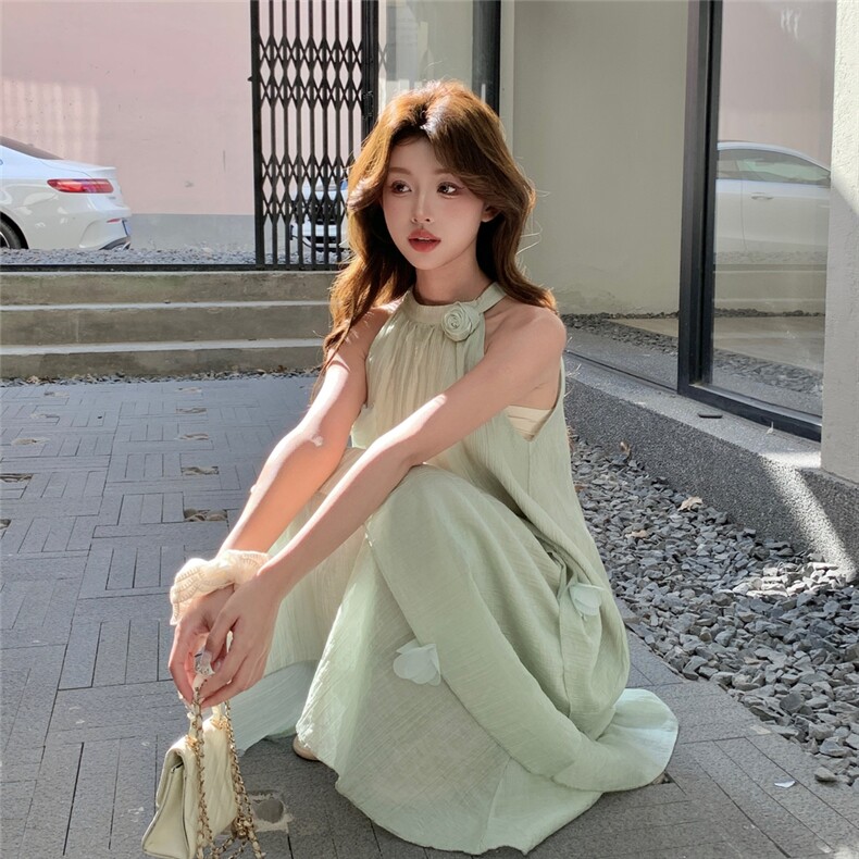 现货数据好-豆绿色露肩天丝蛋糕连衣裙2C273-8906-p135-k198,女装连衣裙,2C273