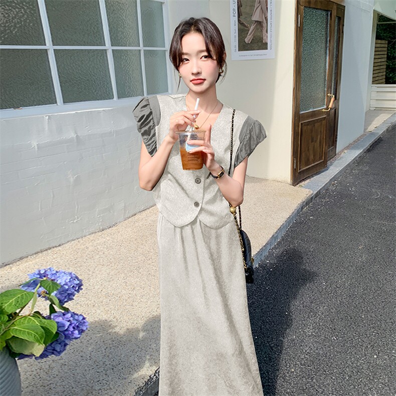 黑色小香风不撞款套装裙女夏2025新款高级感气质名媛半身裙两件套,女装套装/套裙,2C255