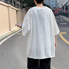男圆领T恤宽松提花纹短袖T60P32，男装T恤，星座1116-2