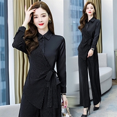 职业套装女2025年春秋新款时尚气质女神范干练工作服阔腿裤两件套，女装套装/套裙，慕依路
