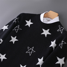 2025百搭时尚芝麻点星星衫羊毛衫，男装羊毛衫，牧圣羊绒