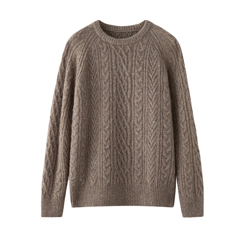 重工七针加厚~羊绒衫女绞花半高领时尚百搭毛衣针织打底秋冬新款，女装羊绒衫，绒创羊绒