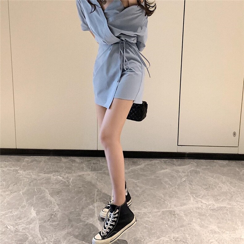 假两件衬衫裙，女装衬衫，XTZ style