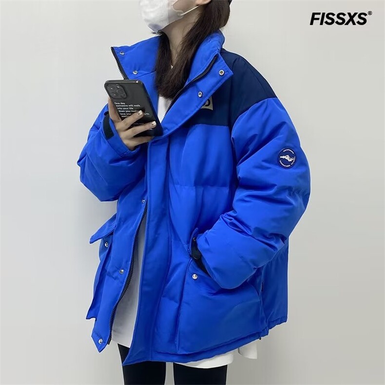 网络图现货潮牌保暖港风拼接撞色立领休闲面包服棉袄J575-P70,男装棉衣,星座715-7