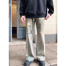 美式复古微喇牛仔裤潮牌痞帅做旧水洗炸街裤GA175-P60，男装牛仔裤，星座208-5