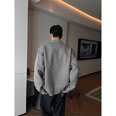 MY608-P70直播搞品质现货秋冬季假两件格子拼接针织开衫外套男，男装针织衫/毛衣，电商A058-1（原电商C417）
