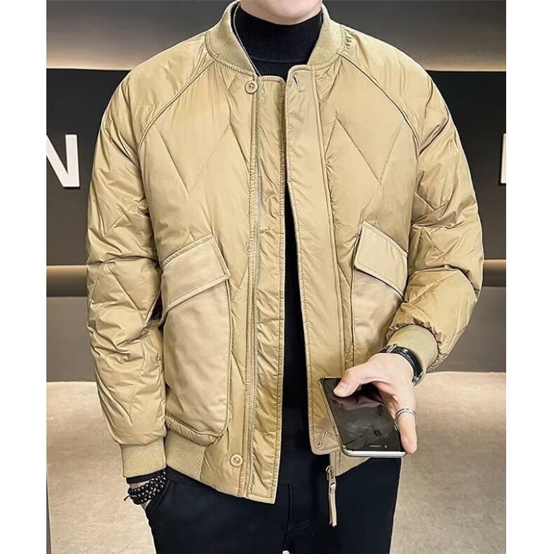 春秋季新款男士立领夹克简约修身棒球服高级工装口袋外套M615,男装夹克,星座1116A（原606A-3）
