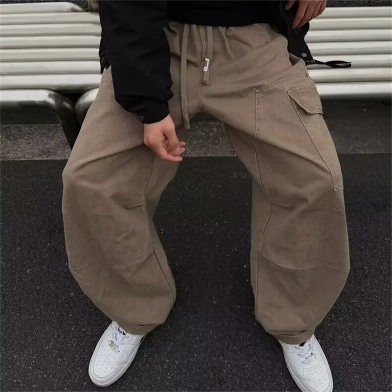 美式潮牌工装裤男春季复古宽松阔腿直筒休闲裤AX2206-P48,男装工装外套,星座208-5