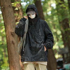 山系户外冲锋衣男女春秋防水夹克潮牌工装外套旅行登山服CF77-P73，男装夹克，星座1008-1