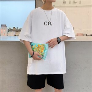 短袖男夏宽松纯棉T恤男百搭港风韩版情侣中性日系潮DT0251 P20图片