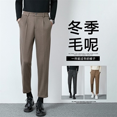 加绒加厚冬男女毛呢裤九分裤长裤直筒裤大码28-38HK4P54加绒P65，男装卫衣，星座1013-1