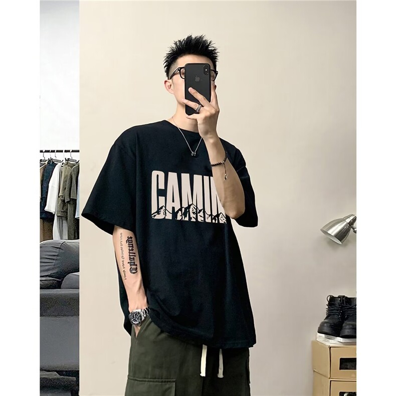 文艺标准气质时尚百搭潮青少年纯棉男短袖夏季原宿新款圆领潮流,男装T恤,星座1210-1