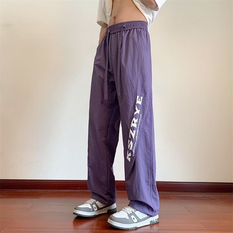 速干降落伞兵裤子男夏薄美式多巴胺直筒hiphop工装冲锋B8862-p55,男装休闲裤,星座1008