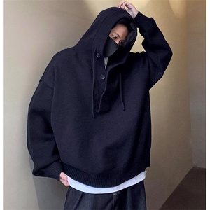 重磅秋冬装北极绒开衫毛衣美式复古休闲慵懒风针织衫加厚连帽外套图片
