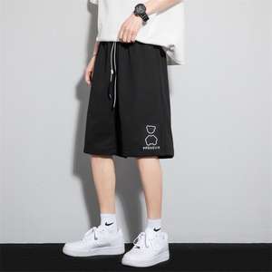 2023夏华夫格灰墙风钢印反光炫彩小熊男休闲五分短裤DK28637-P28图片