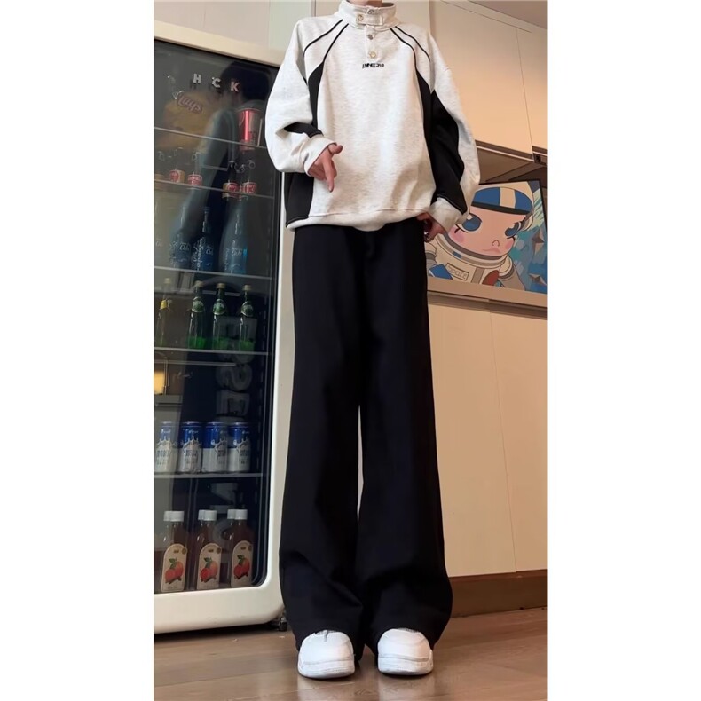 新款男士时尚字母刺绣卫裤宽松高街束脚裤运动美式复古休闲裤,男装休闲裤,星座516A